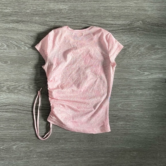 Vintage y2k pink graphic print side tie adjustable tee top - Picture 4 of 6